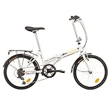 Multibrand PROBIKE Folding 20 Zoll Klapprad, Faltrad, 6 Gang, Herren-Fahrrad & Jungen-Fahrrad, Schutzbleche, geeignet ab 155 cm - 185 cm (Weißgrün glänzend)