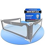 Zwergenbuddy® NEU Rausfallschutz Boxspringbett (180x200cm) [8-teiliges Bettschutzgitter Set] Stabilitätsstange & Zwischenraumschutz – Bettgitter ist Laborgeprüft & Schadstofffrei