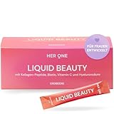 HER ONE LIQUID BEAUTY | Flüssiges Kollagen mit Erdbeergeschmack | Collagen Drink mit Biotin, Hyaluronsäure & Vitamin C | Drink To Go | Beauty Collagen | Kollagen Trinkampullen | 15 Sticks