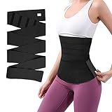 LOCCY Waist Trainer Damen Taillentrainer Damen Wrap Waist Trainer Longueur 2/3/4M Unsichtbar Verstellbarer Taille Trimmer für Frauen Formwear für Damen Bauch Kontrolle (schwarz, 300cm)