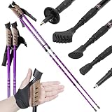 Melko Premium Nordic Walking Stöcke aus Duraluminium, 2er Set, frei verstellbar durch Teleskop-System 65 – 135 cm Gesamtlänge, Violett