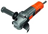 BLACK+DECKER Winkelschleifer elektrisch Winkelschleifer mit Kabel 900 Watt, 125 mm Scheiben-Ø, Sanftanlauf und Nullspannungsschalter, Trenn, Schleif-und Schrupparbeiten, Schleifmaschine) BEG220