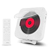Adirigo CD-Player mit Bluetooth – Wandmontierbarer Musik-Player Home Audio Boombox mit LCD-Display und Staubschutz, integrierte HiFi-Lautsprecher mit Fernbedienung FM Radio MP3