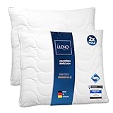 LILENO HOME Kopfkissen 80x80 [2er Set] - perfekt für Bettdecke 135x200 cm - Bettkissen, Kochfest bis 95°C u. antibakterieller Ausrüstung - Allergiker Kissen als Pillow