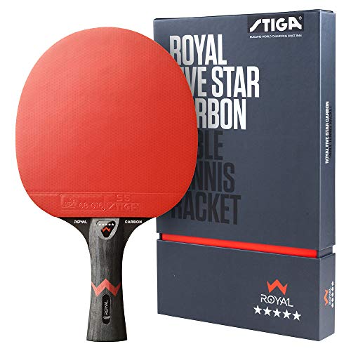 STIGA Royal 5 Sterne Tischtennis Schläger Pro Carbon, Schwarz/Rot