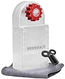 WEIDEBACH® Heizungsentlüftungsschlüssel mit Auffangbehälter (140ml), Heizungsentlüfter inkl. Mikrofasertuch & Mini Entlüftungsschlüssel für enge Zwischenräume, Entlüfter für jede Heizung, breite Form