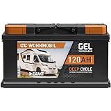 EXAKT GEL Batterie 12V 120Ah Wohnmobil Batterie Solarbatterie Versorgung Bootsbatterie Gelbatterie Gel Akku ersetzt 100Ah 110Ah