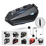 YYTFY Motorrad Helm Headset Bluetooth Kopfhörer Mit Automatischer Antwort, EQ Sound Effekte, 80h Spielzeit, High Sound Quality System für Motorrad/Radfahren/Skifahren