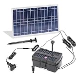 Esotec Hybrid Solar/Netz UV-Filtersystem 15/800, Teichfilterset mit UV-Klärer für Gartenteich bis 3000l Wasservolumen, UVC Teichfilter Komplettset 101205