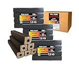PINI Kay Eichenholzbriketts 23 cm lang viereckig mit Zugloch 22,5 kg Hartholzbriketts Brennholz Holzbriketts Eiche Kamin Ofen Feuerstelle Grill