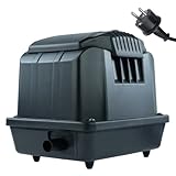 Teichbelüfter 3600 L/H stufenlos regulierbar, 35 Watt Sauerstoffpumpe für Teich, Membranpumpe 60 L/Min, Teichbelüftung, Luftpumpe Teich, Belüfterpumpe für Gartenteiche, Teichbelüftungspumpe