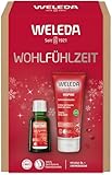 WELEDA Bio Weihnachts-Geschenkset WOHLFÜHLZEIT - Naturkosmetik Winter XMAS Geschenk Set bestehend aus Inspire Duschgel & Granatapfel Körperöl/Massageöl. Unisex Körperpflege Set zu Weihnachten