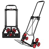 YEAUPE PRO Sackkarre, 80-100kg Tragkraft Klappbare Sackkarre, Höhenverstellbar & Treppensteiger für Umzug & schwere Gegenstände Treppenkarren mit 2 Expanderseile & Schwammgriff