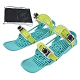 Kurze Ski-Skates, Mini-Snowskate-Snowboard, Tragbarer, Verstellbarer Schneeski mit Schneeschuhtaschen für Erwachsene, Teenager, Frauen, Männer, Snowblades Skiboards für Outdoor-Skisport