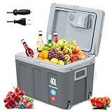 WOLTU 40L Kühlbox Thermobox mit Rollen, Elektrisch 12V & 230V, Kühlt & Wärmt Camping Kühlschrank für Auto, Mini-Kühlschrank mit Steckdose