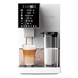 Cecotec Vollautomatische Kaffeemaschine Cremmaet Compactccino White Rose, 19 Bar, Milchbehälter, Thermoblock-System, 5 Mahlstufen, 150g Kaffeespeicher