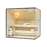 Home Deluxe - Traditionelle Sauna - Shadow XL - 200 x 150 x 190 cm - für 5 Personen - hochwertiges Fichtenholz, inkl. Saunaofen, Saunazubehör I Dampfsauna Aufgusssauna Finnische Sauna Bio Sauna