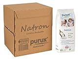 purux Natron Pulver 3kg, Lebensmittelqualität nachhaltig verpackt, Back Soda