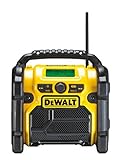 DEWALT Akku- und Netz-Radio/ Baustellen-Radio (DAB(DAB(+)/FM Stereo/FM, für 10,8 - 18 V, 3.5 mm Aux Eingang zum Abspielen externer Geräte, robustes Gehäuse, 1.8 m Kabel), DCR020