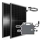 Balkonkraftwerk 1170W Solaranlage Komplettset mit 800W Tsun Micro Wechselrichter WiFi, 2X 450W Bifazial Solarmodule Black Frame für Haus Dach Terrasse Garten PV Anlage