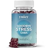 YUICY Goodbye Stress Gaba Gummies mit L-Theanin und Zitronenmelisse - weniger Stress, mehr Fokus und Gelassenheit - Gummibärchen statt Kapseln - 100 mg Gaba - 60 Stück