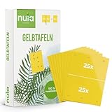 NUIA® Premium Gelbtafel-Set: 25x2 (50) Gelbsticker gegen Trauermücken - effektive Klebefalle für Zimmerpflanzen - Obstfliegenfalle - Gelbfalle gegen Fliegen in Blumenerde