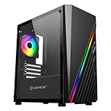 UNYKAch GLAYZE Micro ATX Mini-Gaming-PC-Gehäuse, ARGB-Front, seitliches gehärtetes Glas, ARGB-Lüfter 120 mm, USB 2.0 und Zwei USB 3.0