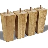 4er Möbelfüße aus Holz Sockelfüß Sofabeine M8 Schraubenbolzen (15cm)