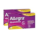 Allegra Allergietabletten 2 x 6 Stk – Antihistaminikum - Wirkstoff Bilastin - schnell und 24 Std wirksam bei Heuschnupfen, Tierhaar-, Hausstaumilben-, Schimmelpilzallergie, Urtikaria