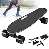 Elektrische Skateboards für Erwachsene, 350 W elektrisches Longboard mit Fernbedienung, Höchstgeschwindigkeit bis zu 20 km, 8 km Reichweite, 3-Gang-Bremsen, einfaches Tragegriff-Design, für Erwachsene