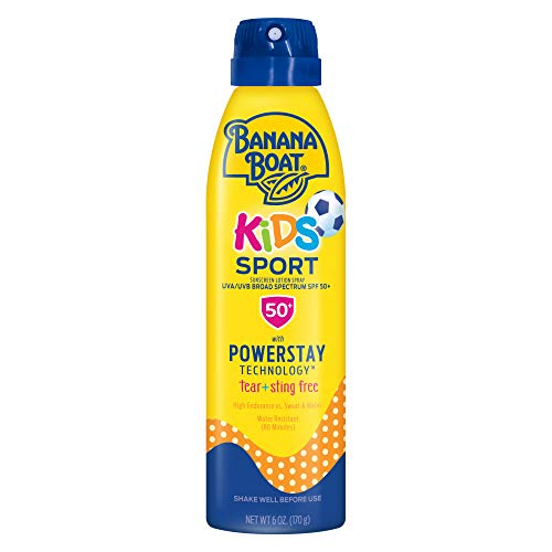 Banana Boat Kids Sport Tear-Free, Sting-Free Broad Spectrum Sunscreen Lotion Spray, SPF 50+ - 6 Ounce
