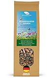 Wildblumensamen mehrjährig & winterhart - 400g Bienenwiese Saatgut im Lehmmantel aus Deutschland - 100% Natürliche Blumensamen - Blumenwiese Samen für 20m² wunderschöne Wildblumen Blühwiese