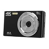 16-Fach Digitalzoom-Kamera, 2,8-Zoll-Vlogging-Kamera Kompaktkamera HD, Bildschirm 4K 44MP Stoßfestes Kunststoffgehäuse HD-Kamera für die Fotografie (Schwarz)