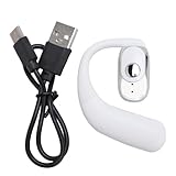 Ouitble Kopfhörer Kabellos Bluetooth 5.4 Open Ear Einzeln Sportkopfhörer Kabellos 180° Drehung mit Ohrhaken USB C Kabel für Business Autofahren Büro (Weiß)
