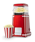 Stagecaptain PCM-1200 HA Fettfreie Heißluft-Popcorn-Maschine - Kalorienbewusster Popcorn-Genuss ohne Fett oder Öl - 1200 Watt - schnelle Zubereitung - Retrodesign für Movie-Liebhaber - Metallic Red
