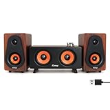 cinnkeyi 2.1 Computer-Lautsprecher mit Subwoofer, Stereo-Mittel-Hochton-Doppellautsprecher, Bluetooth/USB-Dual-Modus PC-Lautsprecher, Lautstärkeregler, Desktop-Soundsystem für Laptop/PC/Tablet