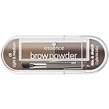 essence brow powder set, Augenbrauen, Nr. 01 light ; medium, mehrfarbig, 2 Braun-Töne, definierend, sofortiges Ergebnis, matt, vegan, Mikroplastik Partikel frei, Nanopartikel frei (2,3g)