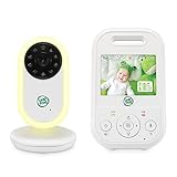 LeapFrog LF2423 Video Baby Monitor with Camera, 2.8 Inch Baby Monitor, Long Range, 2X Zoom, Temperature Sensor, Noise Activation Mode, Intercom, Long Battery Life 720p