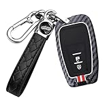 WUZUTU Carbonfaser Muster Autoschlüssel Hülle Kompatibel mit Toyota Corolla RAV4 Camry Prius Prime Avalon C-HR GT86 Highlander Land Cruiser Prado Schlüsselhülle Schutzhülle Schlüsselcover 2 Tasten