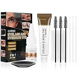 LOPHE Augenbrauen Färben, Verleiht Wimpern und Brauen Glanz und Farbe, Augenbrauen und Wimpernfarbe Dunkelbrauner, Brauenlaminierung und Tönungsset für Einen Natürlichen Langanhaltendes Ergebnis