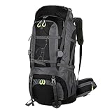 MEIZHITU Wanderrucksack Herren Damen 70 Liter Rucksack Wasserdichte Tasche,Reise Klettern Tag Rucksäcke, Ripstop Wasserdicht Bergsteigen und Reisen Sport(B)