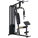 SportPlus Kraftstation für zu Hause | Home-Gym mit Latzuggerät, Kabelzug, kurzer Bizepsstange, Brustpresse, Beintrainer, Butterfly-Maschine | inkl. 55 kg Gewichte…