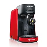 Bosch Tassimo finesse Kapselmaschine TAS16B3, über 70 Getränke, intensiverer Kaffee auf Kopfdruck, Abschaltautomatik, perfekt dosiert, platzsparend, 1400 W, rot
