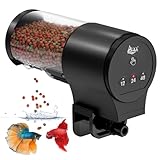 AQQA Futterautomat für Aquarium,Automatischer 110ml Großer Fassungskraft Fischfutterspender mit 12H/24H/48H Timer,Manuell/Auto Fütterungsmodi, Batteriebetriebenes Fischfutterautomat für Ferien