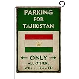 Parkplatz nur für Tadschikistan, alle anderen werden abgeschleppt werden, Gartenflagge, wetterfest, globale Welt-Flagge, Reise, Outdoor, Hofflaggen, Jute, Vintage-Banner, Hof, Outdoor-Dekoration, 71,1
