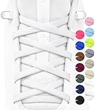 Stepace 2 Paar Elastische Schnürsenkel für Kinder und Erwachsene Sportschuhe Sneaker flache Schuhbänder elastische ohne binden Weiß 120