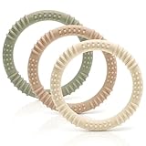 CAJA Beißring Baby Soft 3 Stück - Beißspielzeug Zahnungshilfe aus Silikon, BPA-frei, Zahnen & Greifring für Babys - Sicheres Baby Spielzeug (Set A)