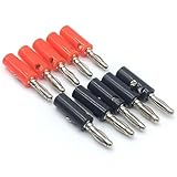 10 Stücke Bananenstecker 4mm Schwarz Rot, Laternenstecker für Audio Lautsprecher, Verstärker