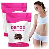 56 Tage Detox Tee Ganz Natüirlich mit Oolong, Matcha, Grüner Tee, Löwenzahn Tee und Ginseng für Fraue Natürlicher (2PCS)