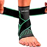 NativoDex Sprunggelenkbandage – Verstellbare Knöchelbandage für Plantarfasziitis & Achillessehne – Stabilisierung & Schutz – Atmungsaktive orthopädische Fußbandage für beide Füße